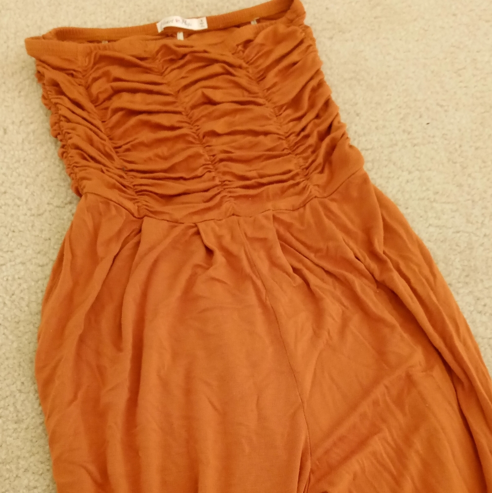 orange thin fresh jumpsuit cute for fall 🤎